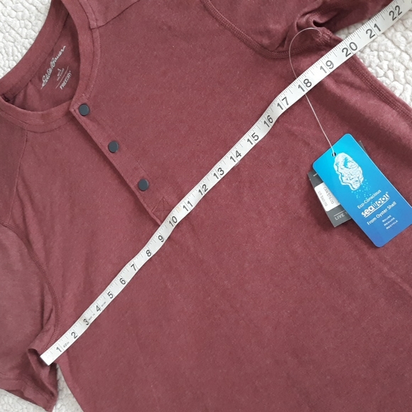 NWT Eddie Bauer Small Adventurer Henley Seawool Short Sleeve Shirt - Picture 9 of 16